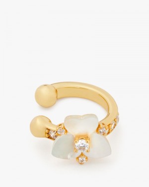 Kate Spade Precious Pansy Ear Cuff White Multicolor | 5103847-JM