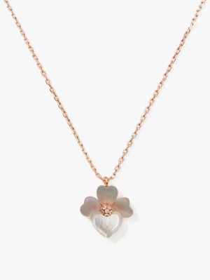 Kate Spade Precious Pansy Mini Pendant Cream Multicolor / Rose Gold | 0397861-AU