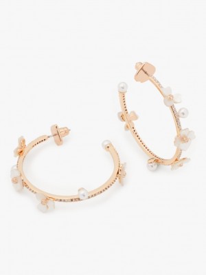 Kate Spade Precious Pansy Scatter Hoops White Multicolor | 9643807-ME