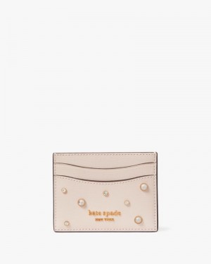 Kate Spade Purl Embellished Card Holder Pale Dogwood | 5749603-CE