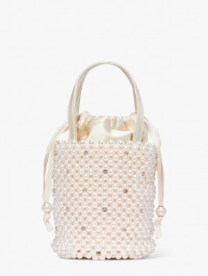 Kate Spade Purl Pearl Embellished Small Bucket Bag Multicolor | 6238470-GW