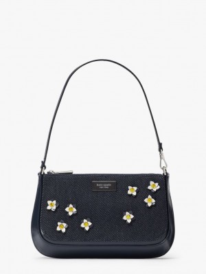Kate Spade Sam Icon Floral Embellished Denim Mini Pochette Indigo Multicolor | 5932870-FH