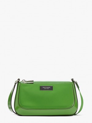 Kate Spade Sam Icon KSNYL Nylon East West Medium Crossbody Green | 2751083-JT