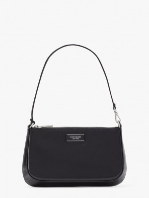 Kate Spade Sam Icon KSNYL Nylon Mini Pochette Black | 8031274-SF