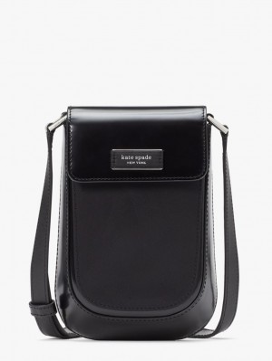 Kate Spade Sam Icon KSNYL Nylon North South Crossbody Black | 2163987-IM