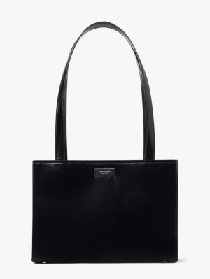 Kate Spade Sam Icon Leather Medium Shoulder Bag Black | 9021346-LU
