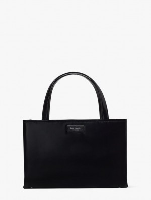Kate Spade Sam Icon Leather Small Tote Black | 5301624-NP
