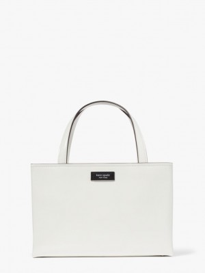 Kate Spade Sam Icon Leather Small Tote White | 9365481-NL