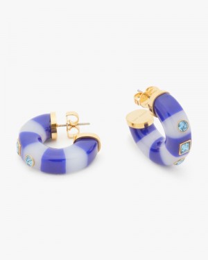 Kate Spade Seeing Stripes Hoops Navy Multicolor | 6034179-XP