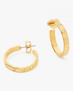 Kate Spade Set In Stone Hoops Gold | 8764125-EO