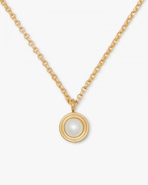 Kate Spade Set In Stone Mini Pendant White Gold | 4836710-EK