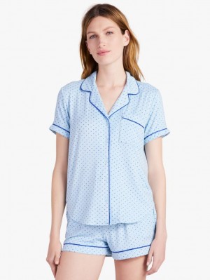 Kate Spade Short PJ Set Light Green White | 1460859-AM
