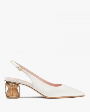Kate Spade Soiree Slingback Pumps White | 1203867-TH