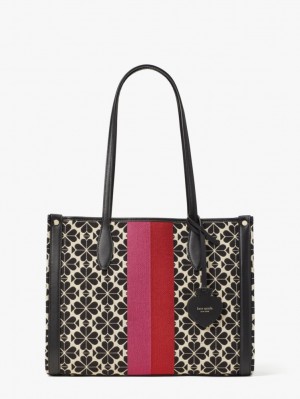 Kate Spade Spade Flower Jacquard Stripe Market Medium Tote Cream Multicolor | 5826103-YD