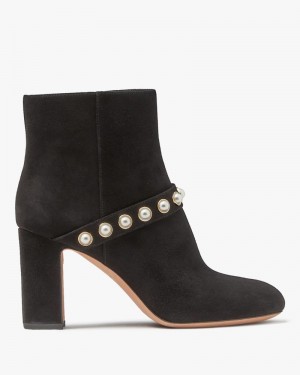 Kate Spade Stunner Pearl Booties Black | 6523874-RL