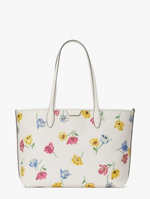 Kate Spade Sutton Tulip Toss Medium Tote Cream Multicolor | 4012765-AE