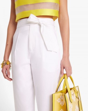 Kate Spade Tie-waist Poplin Pants White | 2089514-UV