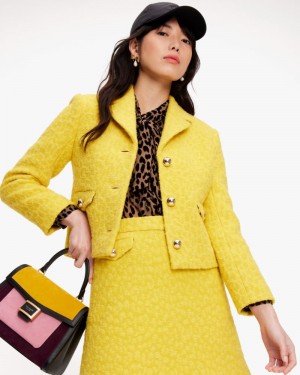 Kate Spade Tonal Leopard Textured Blazer Green | 4175823-RM