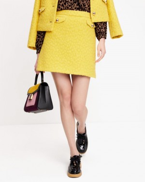 Kate Spade Tonal Leopard Textured Skirt Green | 9781452-KQ