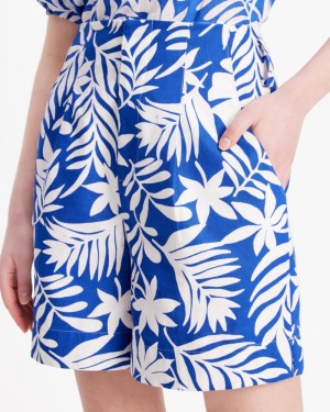 Kate Spade Tropical Foliage Tie-Waist Shorts Cream | 2957860-MS