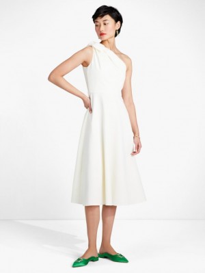 Kate Spade Twill One-shoulder Dress Cream | 4601572-YX