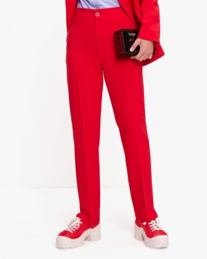 Kate Spade Twill Straight Leg Pants Red | 2385416-JG