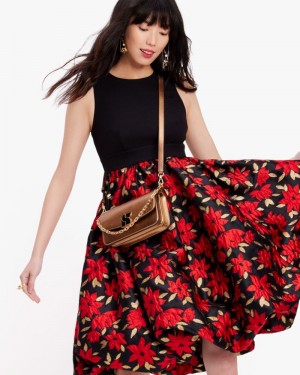 Kate Spade Winter Blooms Brocade Dress Black | 6748253-PY