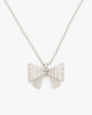 Kate Spade Wrapped In A Bow Mini Pendant Silver | 7104593-TO