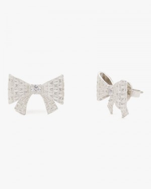 Kate Spade Wrapped In A Bow Studs Silver | 4925867-RS