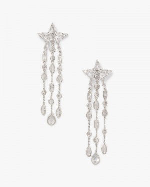 Kate Spade You're A Star Statement Fringe Earrings Silver | 1965084-LH