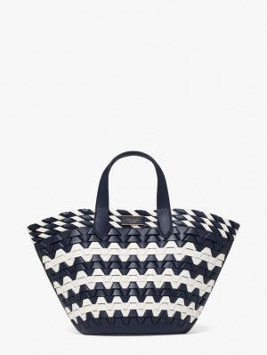 Kate Spade Zigzag Woven Leather Small Tote Blue Multicolor | 2948670-UH