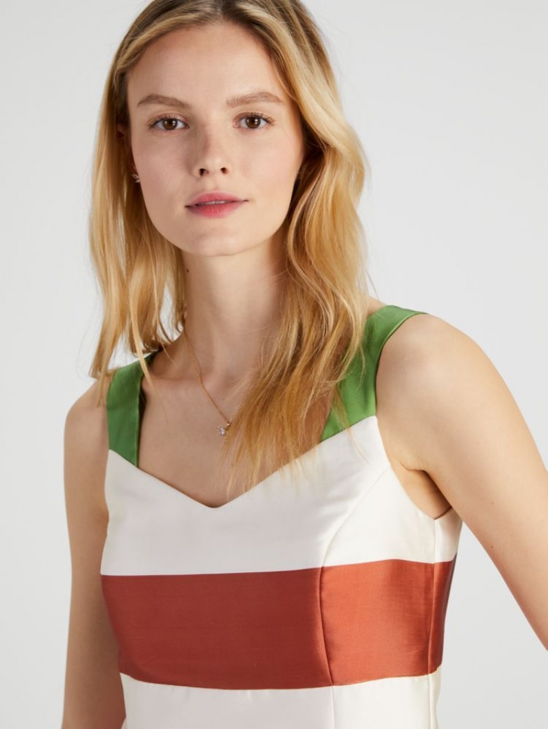 Kate Spade Adventure Stripe Grace Dress Cream Multicolor | 6842910-EZ