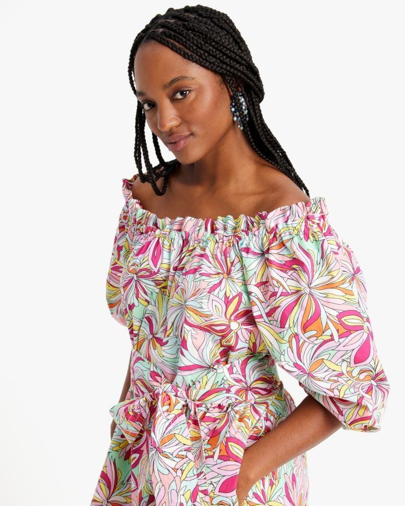 Kate Spade Anemone Floral Off-the-shoulder Dress Rose Multicolor | 5374621-EP