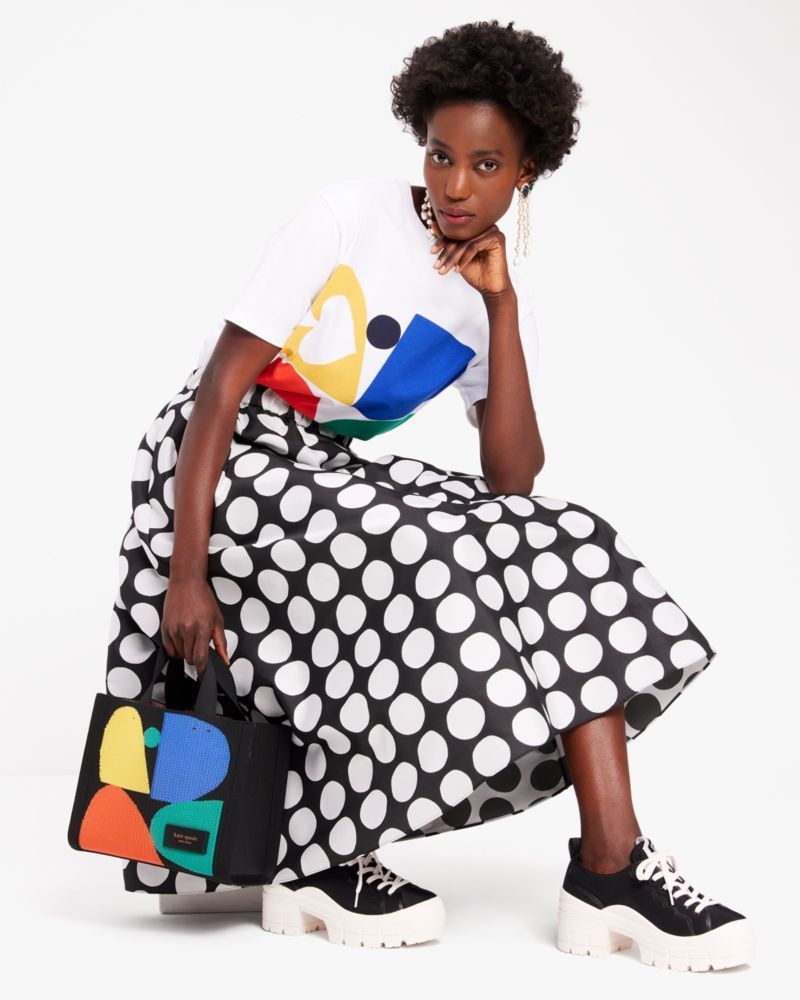Kate Spade Art Dots Jacquard Skirt Black / White | 8627403-WF