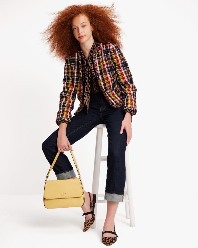 Kate Spade Art Plaid Tweed Jacket Multicolor | 0219376-XC