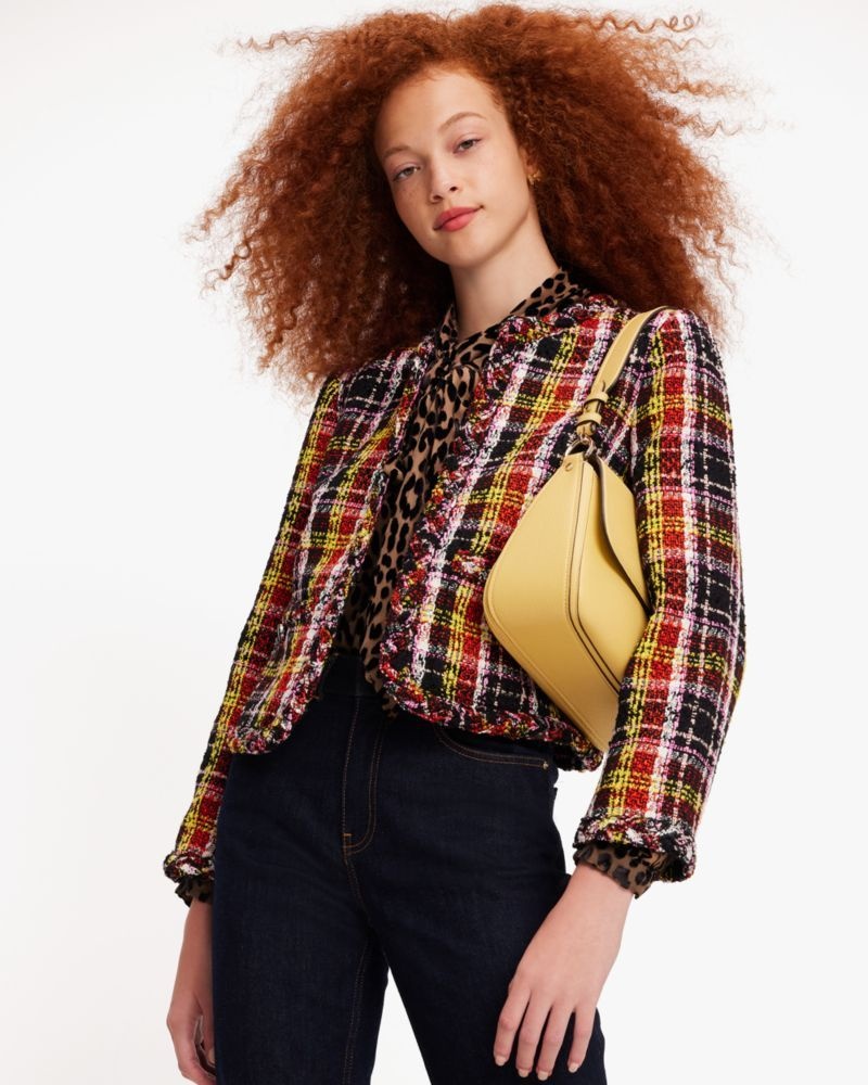 Kate Spade Art Plaid Tweed Jacket Multicolor | 0219376-XC