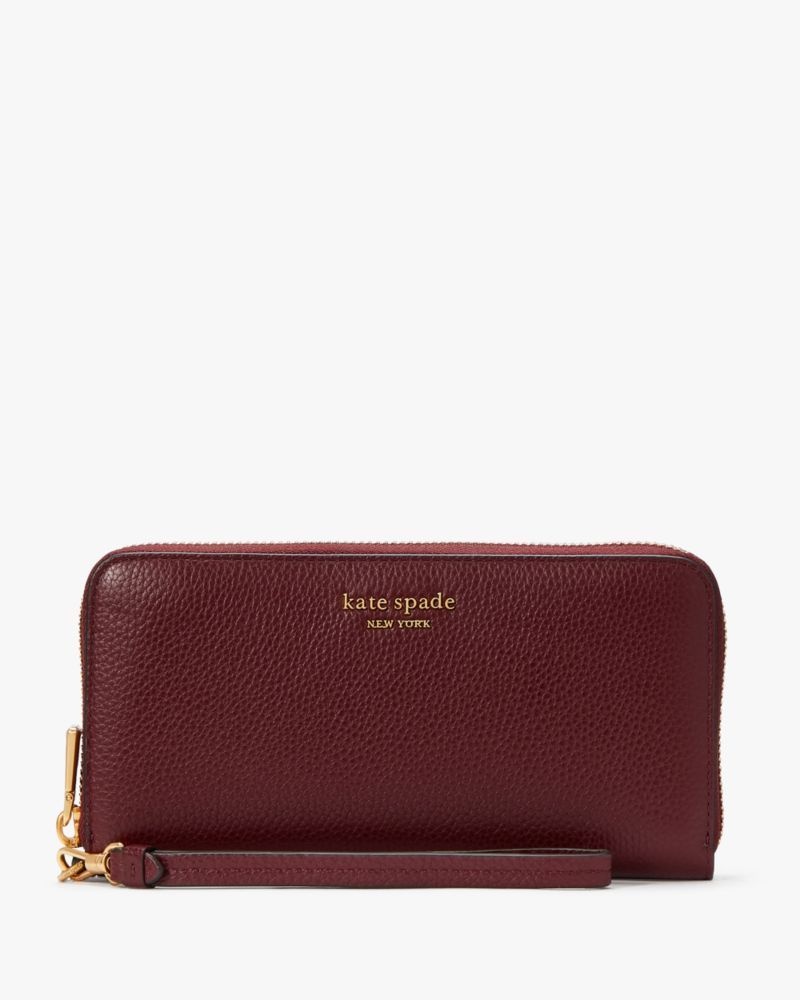 Kate Spade Ava Zip-around Continental Wristlet Dark Brown | 9462103-AI