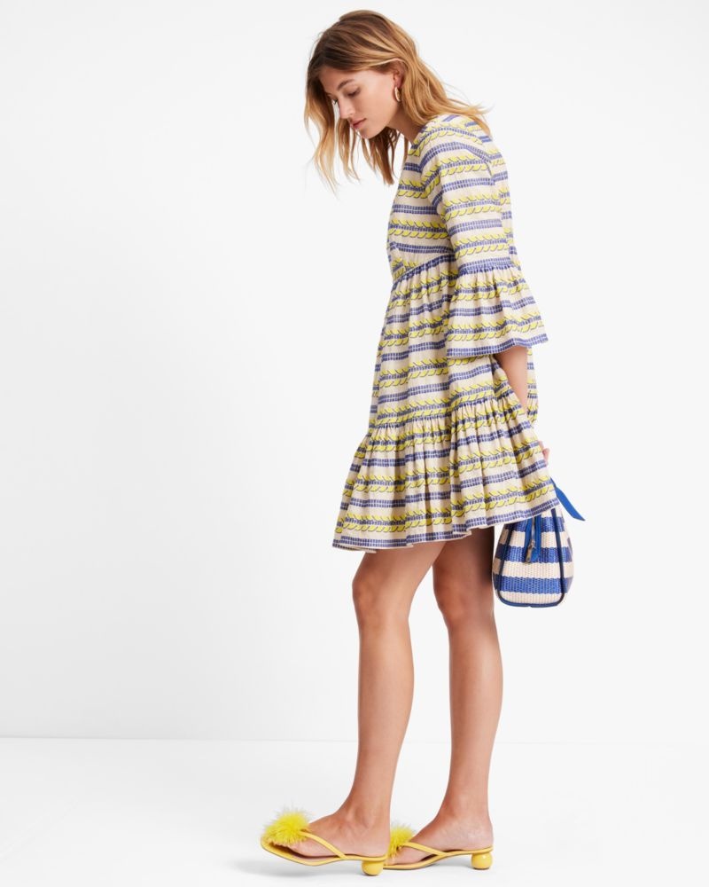 Kate Spade Awning Stripe Embroidered Tunic Beige | 1863029-FH
