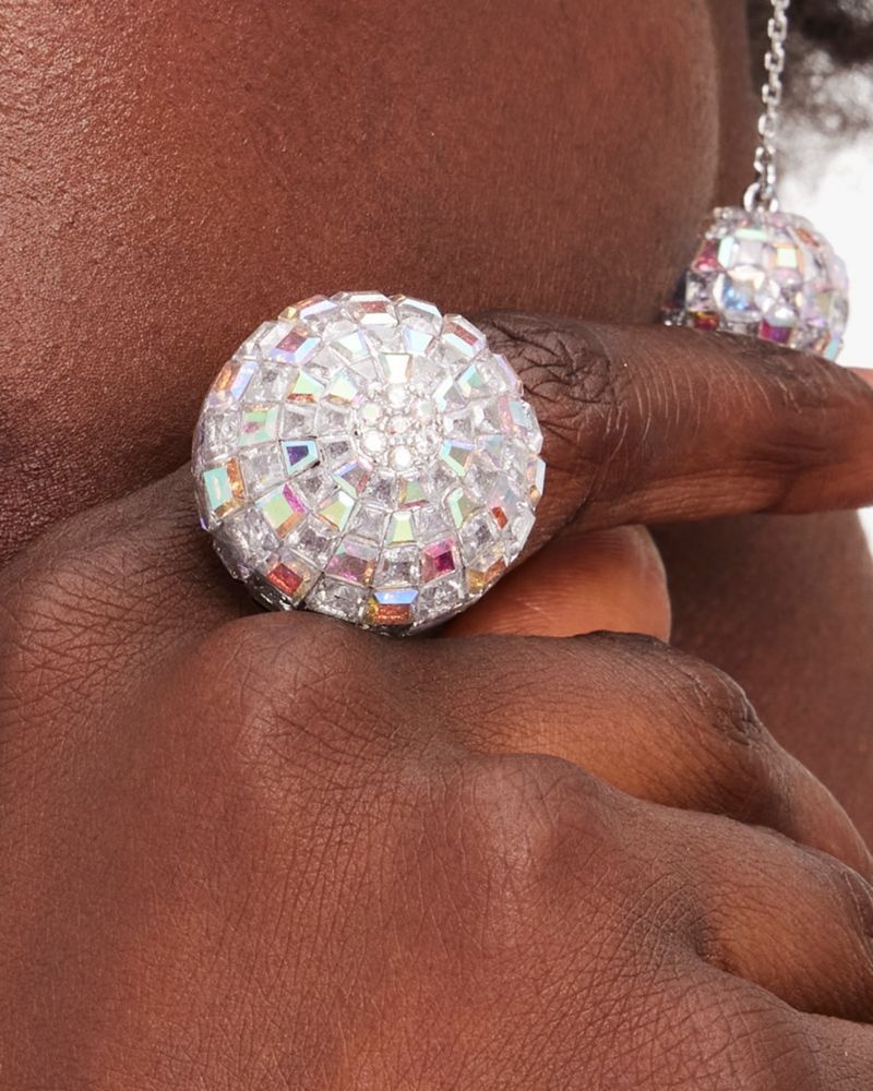 Kate Spade Beaming Bright Disco Ball Ring Silver | 8065432-NB