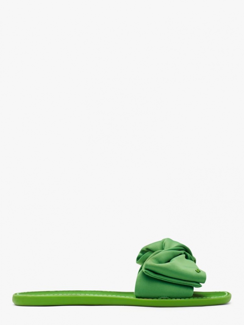 Kate Spade Bikini Bow Slide Sandals Green | 7918025-MN
