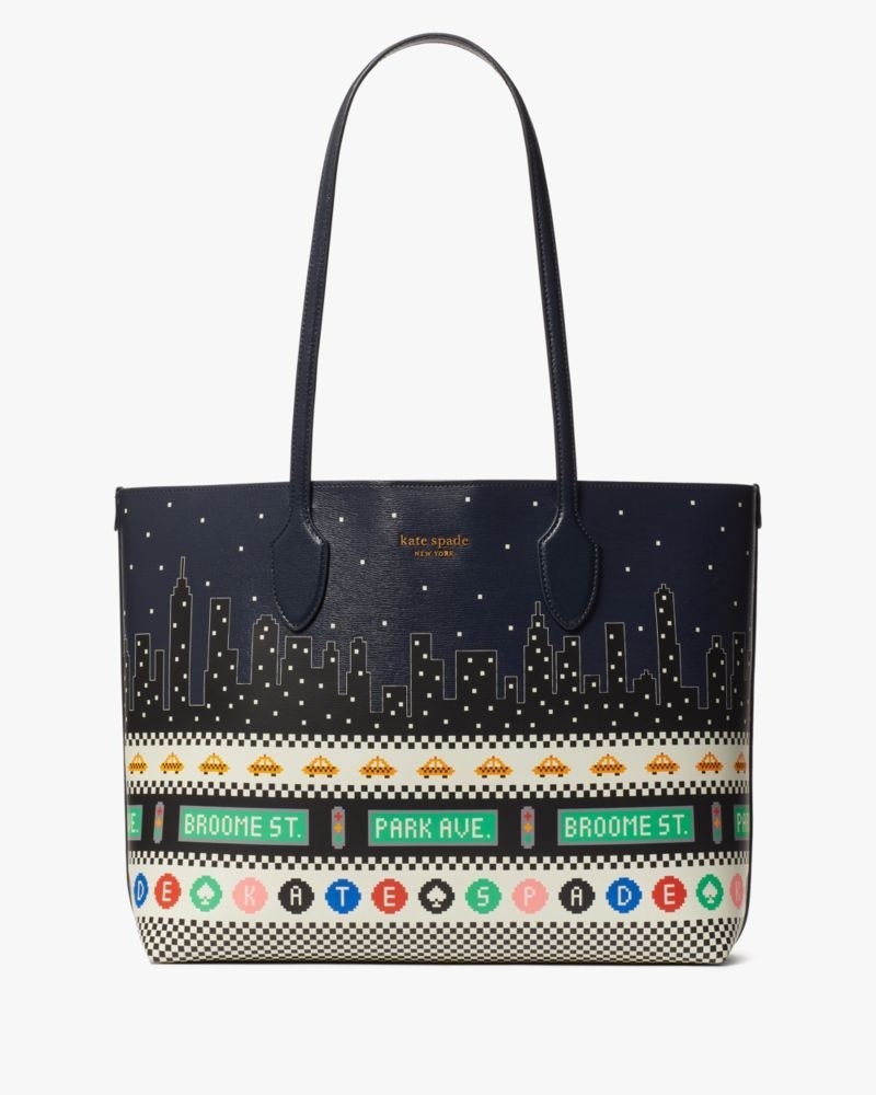 Kate Spade Bleecker Big Apple Large Tote Blue Multicolor | 2317659-ZX