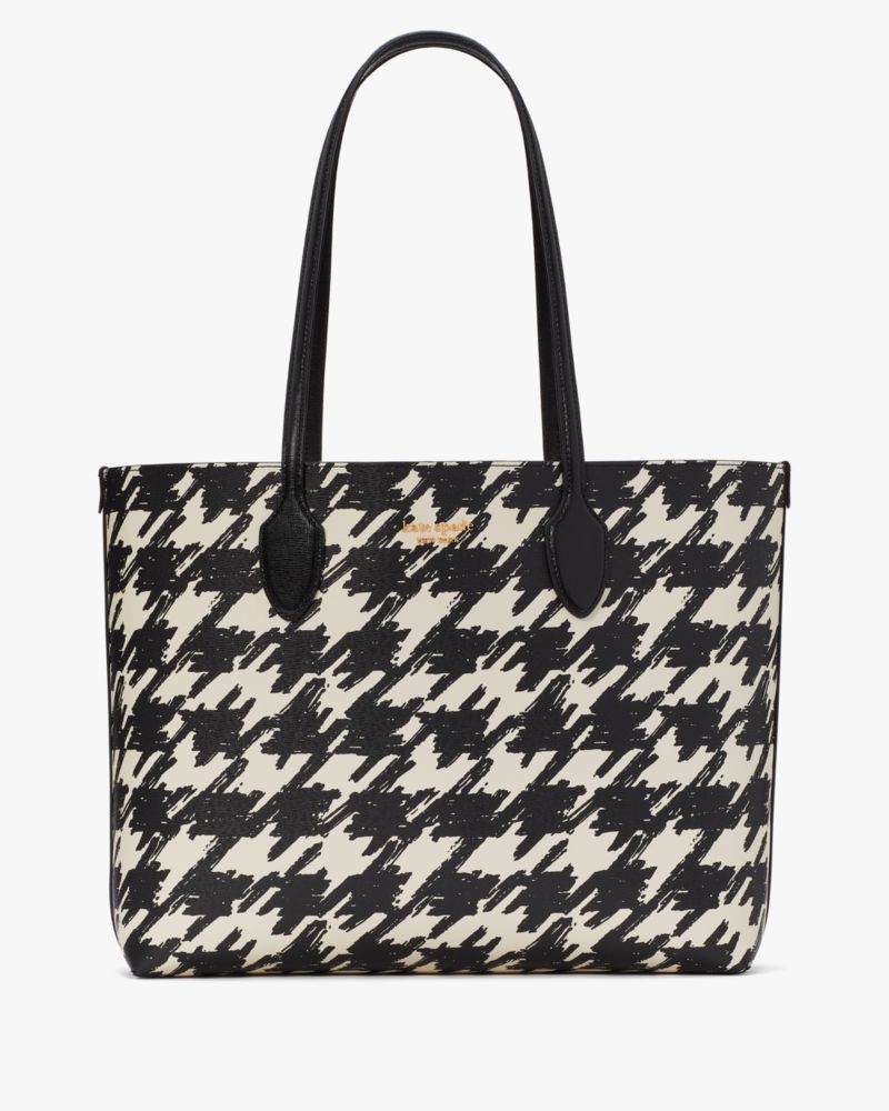 Kate Spade Bleecker Painterly Houndstooth Large Tote Black Multicolor | 7560231-MZ