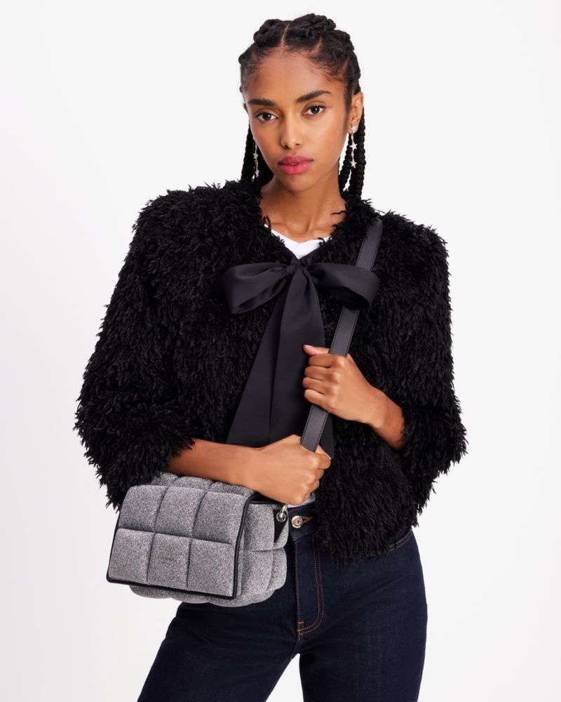 Kate Spade Boxxy Metallic Crossbody Silver | 7413028-JL