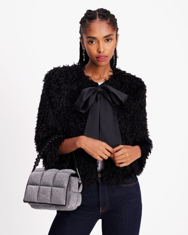 Kate Spade Boxxy Metallic Crossbody Silver | 7413028-JL