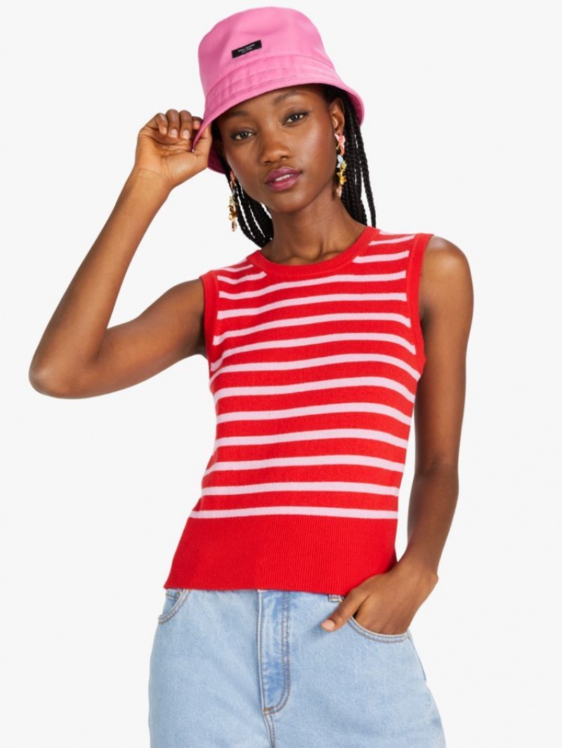 Kate Spade Breton Stripe Cashmere Shell Pink | 1236940-DE