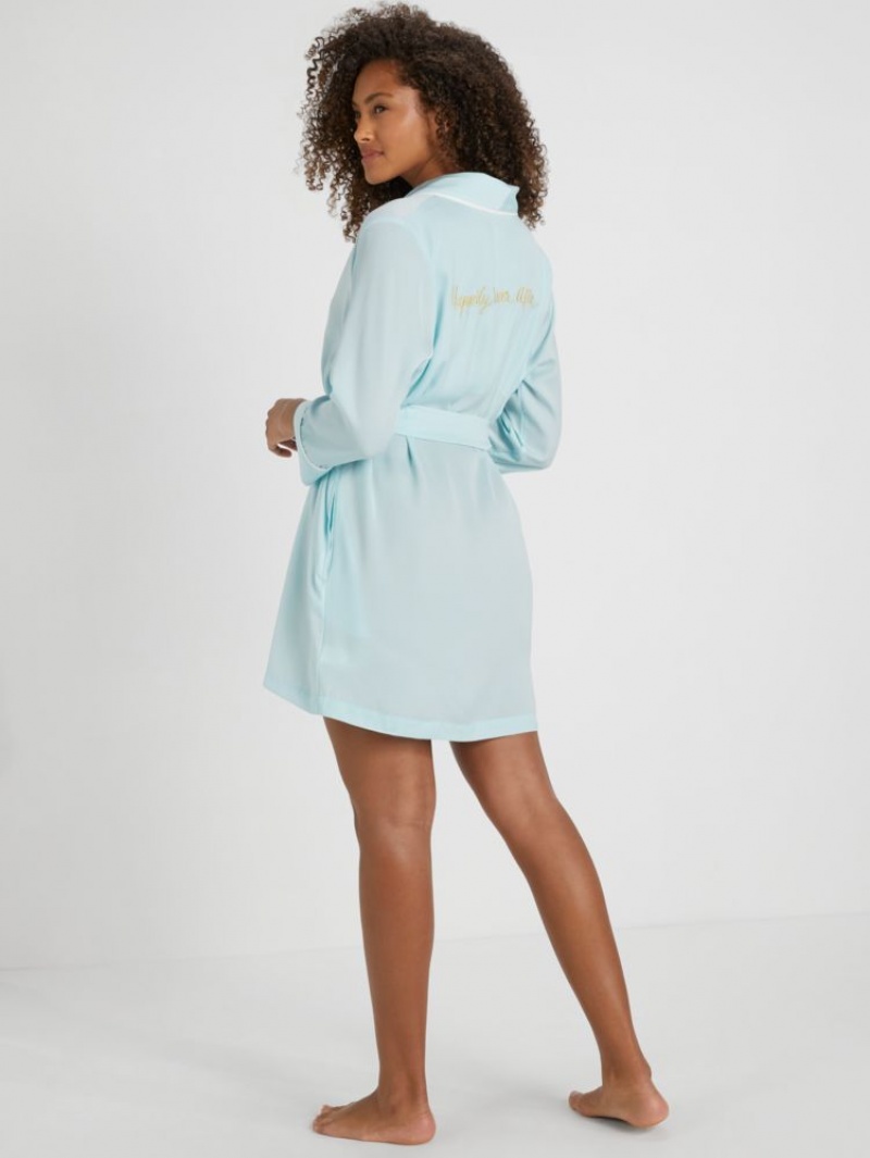 Kate Spade Bridal Happily Ever After Robe Light Turquoise | 3097645-YG