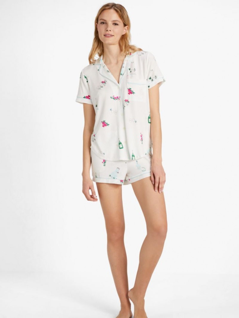 Kate Spade Bridal Short PJ Set Celebration Print | 7859130-ZC