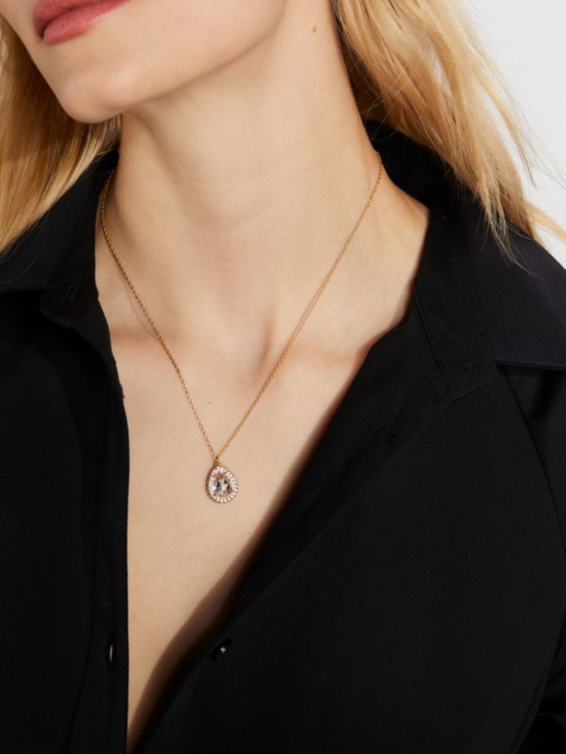 Kate Spade Brilliant Statements Pave Halo Mini Pendant Gold | 1283046-AN
