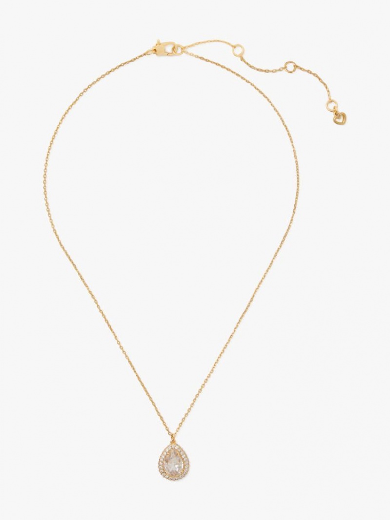 Kate Spade Brilliant Statements Pave Halo Mini Pendant Gold | 1283046-AN