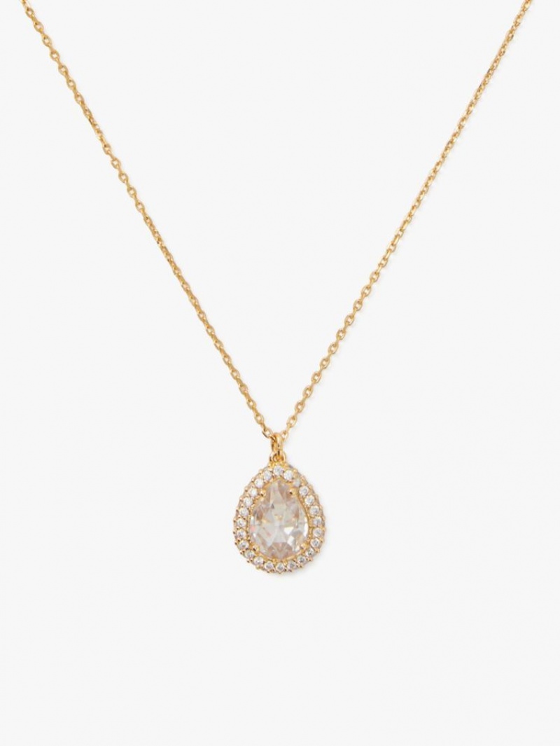 Kate Spade Brilliant Statements Pave Halo Mini Pendant Gold | 1283046-AN